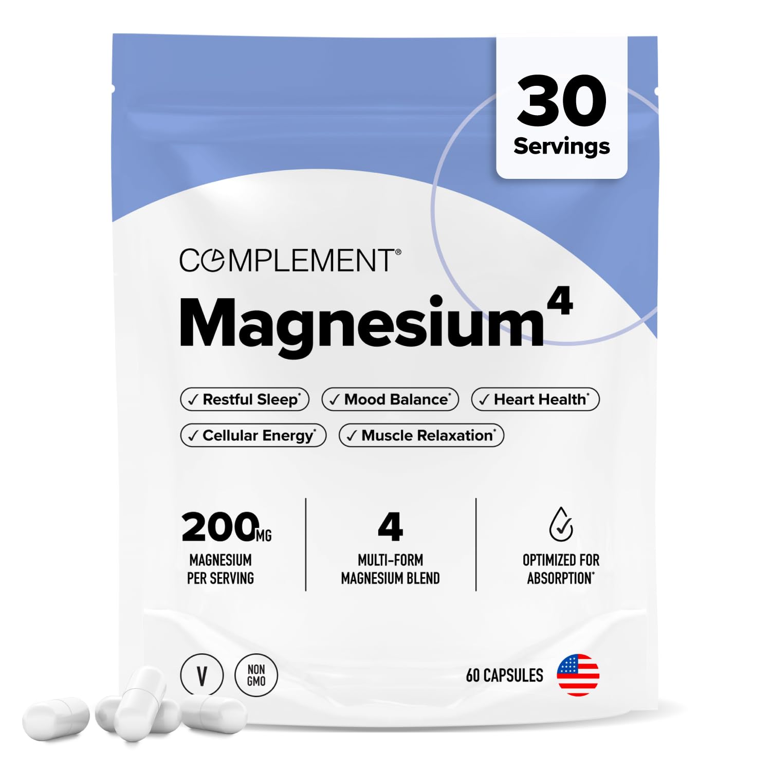 Complement Magnesium Complex Supplement 276mg front view