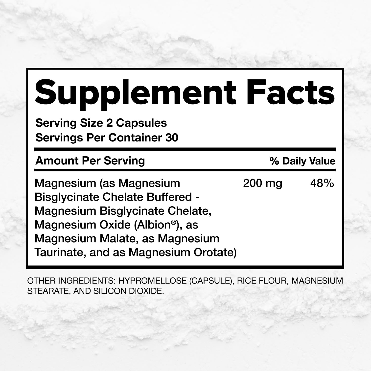 Complement Magnesium Complex Supplement 276mg ingredients list