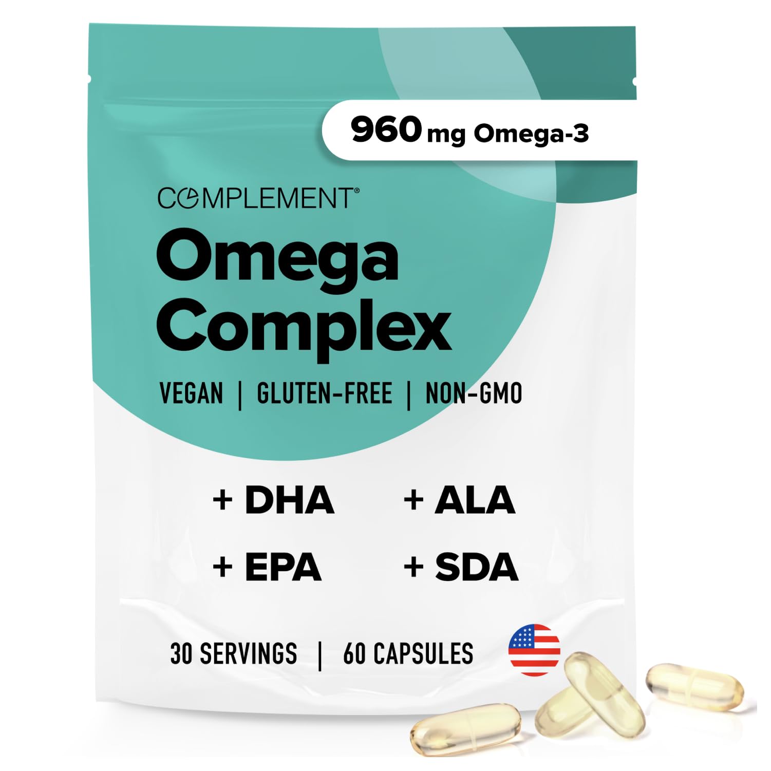 Complement Omega Complex Omega-3 Supplement front view