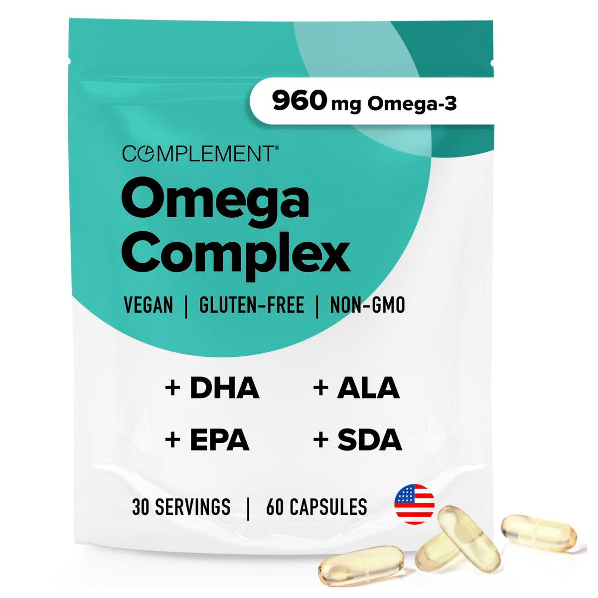 Complement Omega Complex Omega-3 Supplement front view