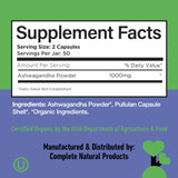 Complete Natural Products Ashwagandha Capsules 500mg in a lifestyle setting