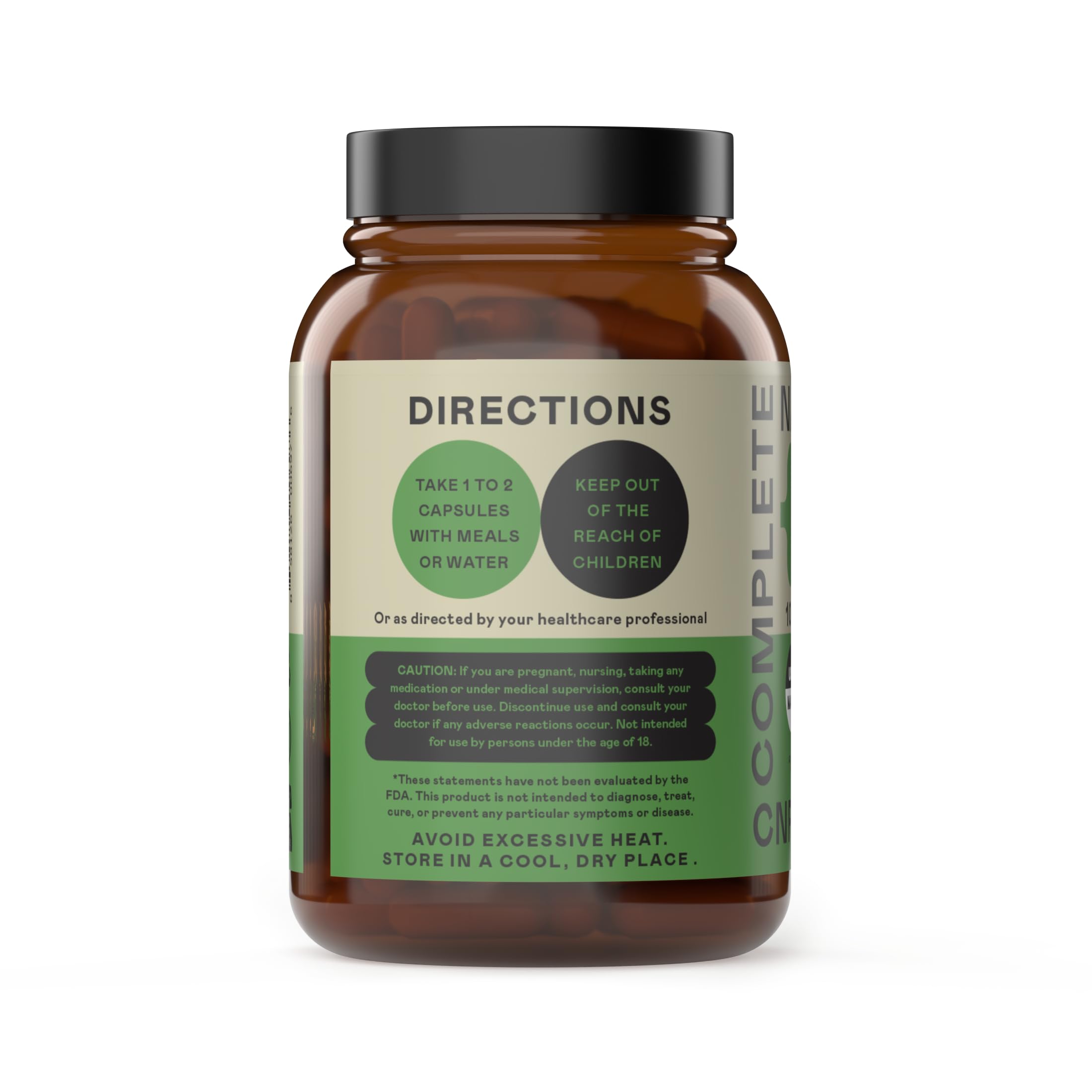 Complete Natural Products Chanca Piedra Organic Capsules side view