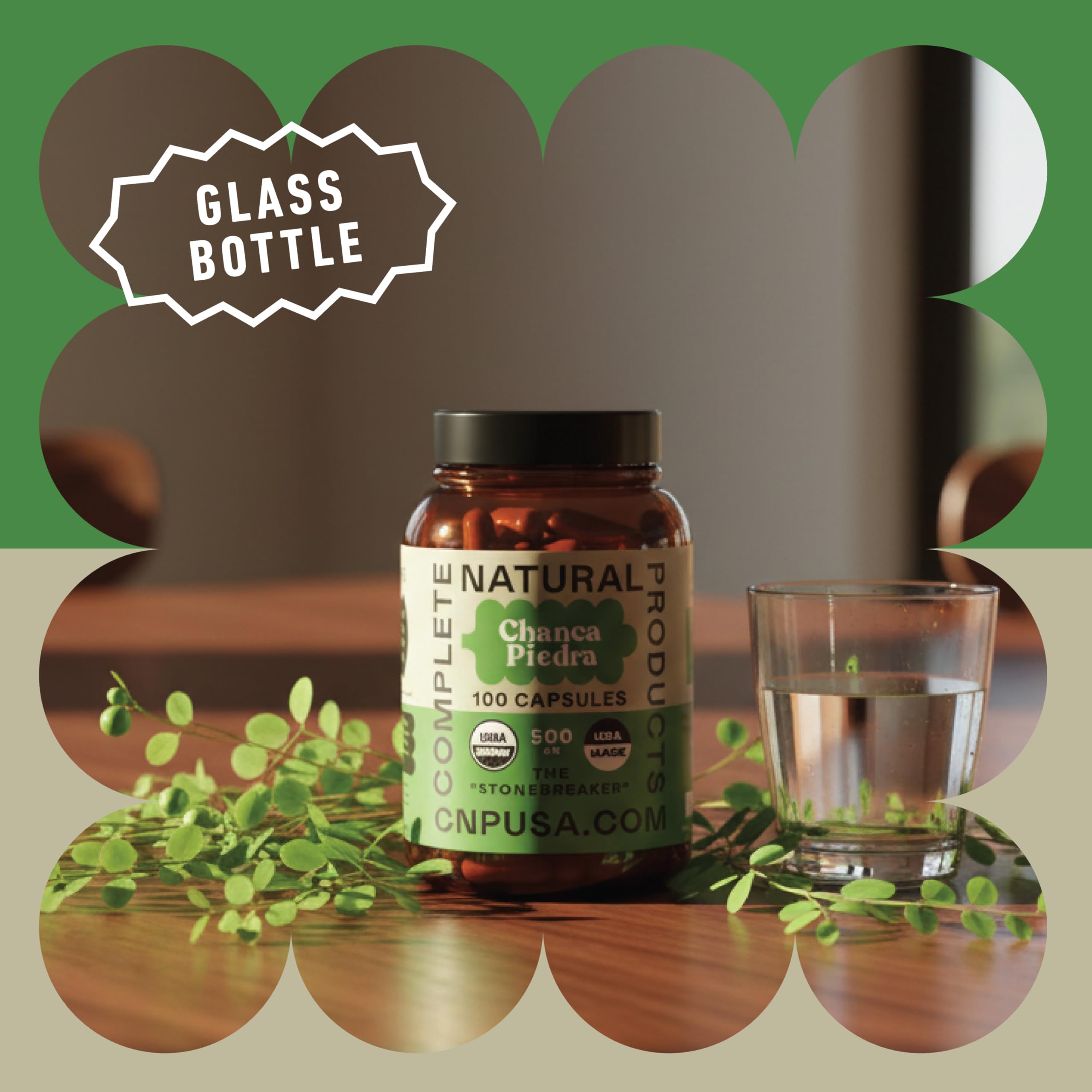 Complete Natural Products Chanca Piedra Organic Capsules with measuring spoon