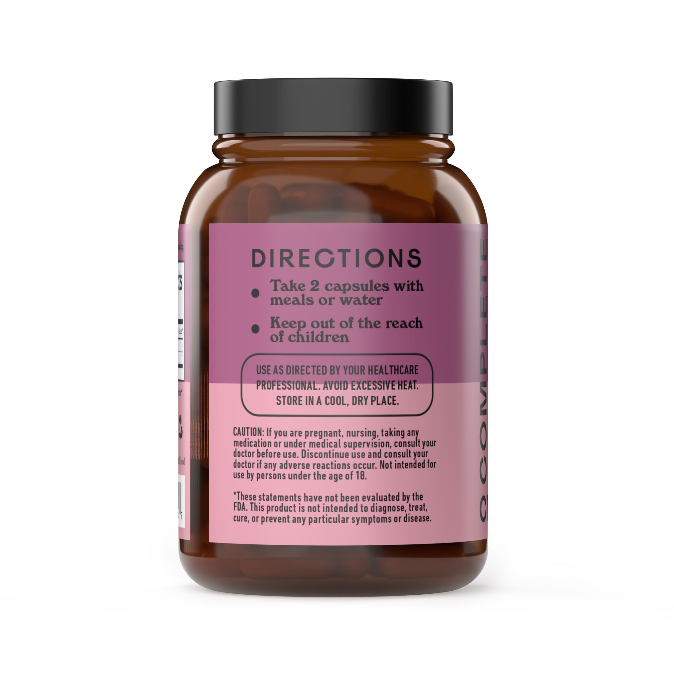 Complete Natural Products Cranberry D-Mannose Capsules bottle side view