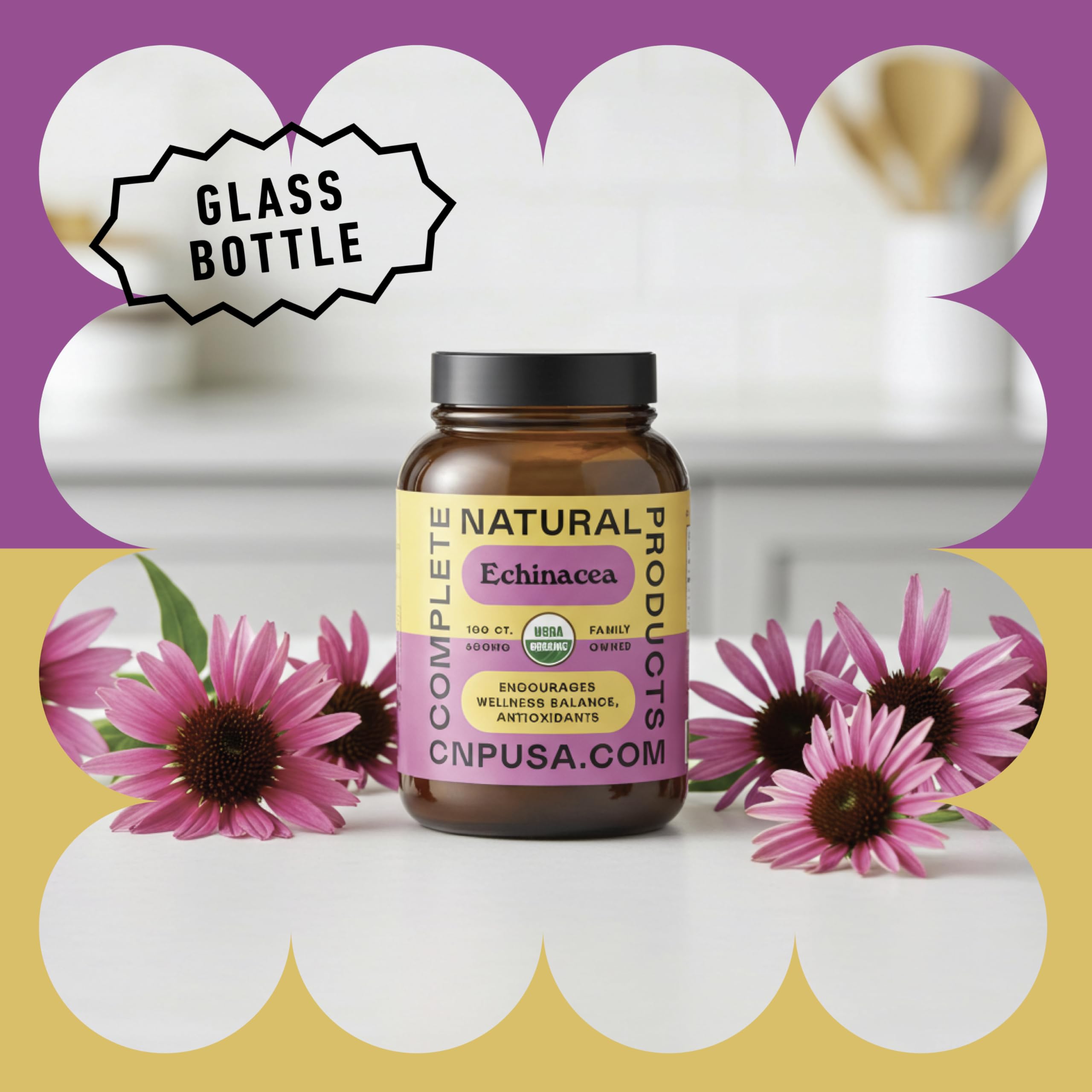 Complete Natural Products Echinacea Capsules showing plant-based capsule