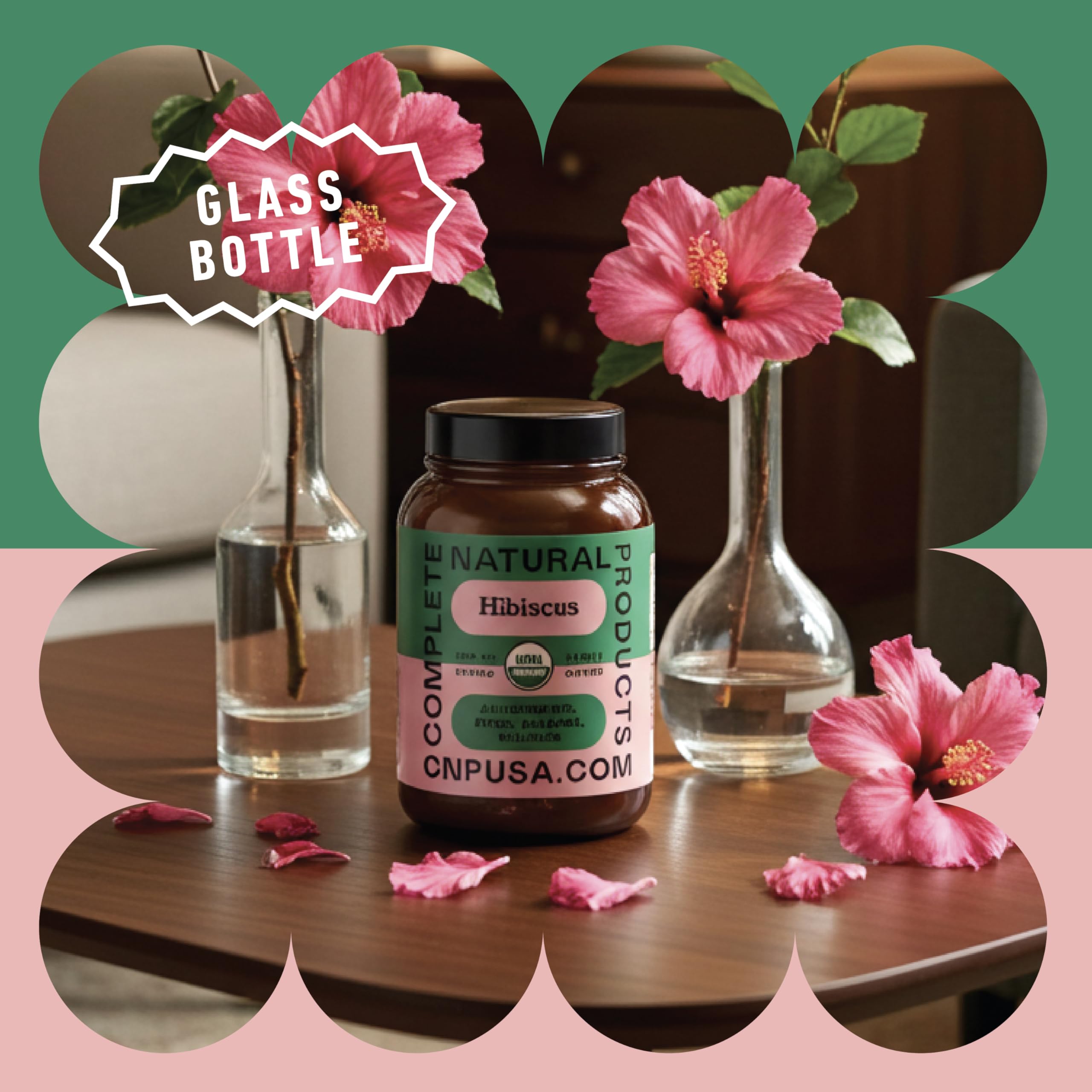Complete Natural Products Hibiscus Capsules side view