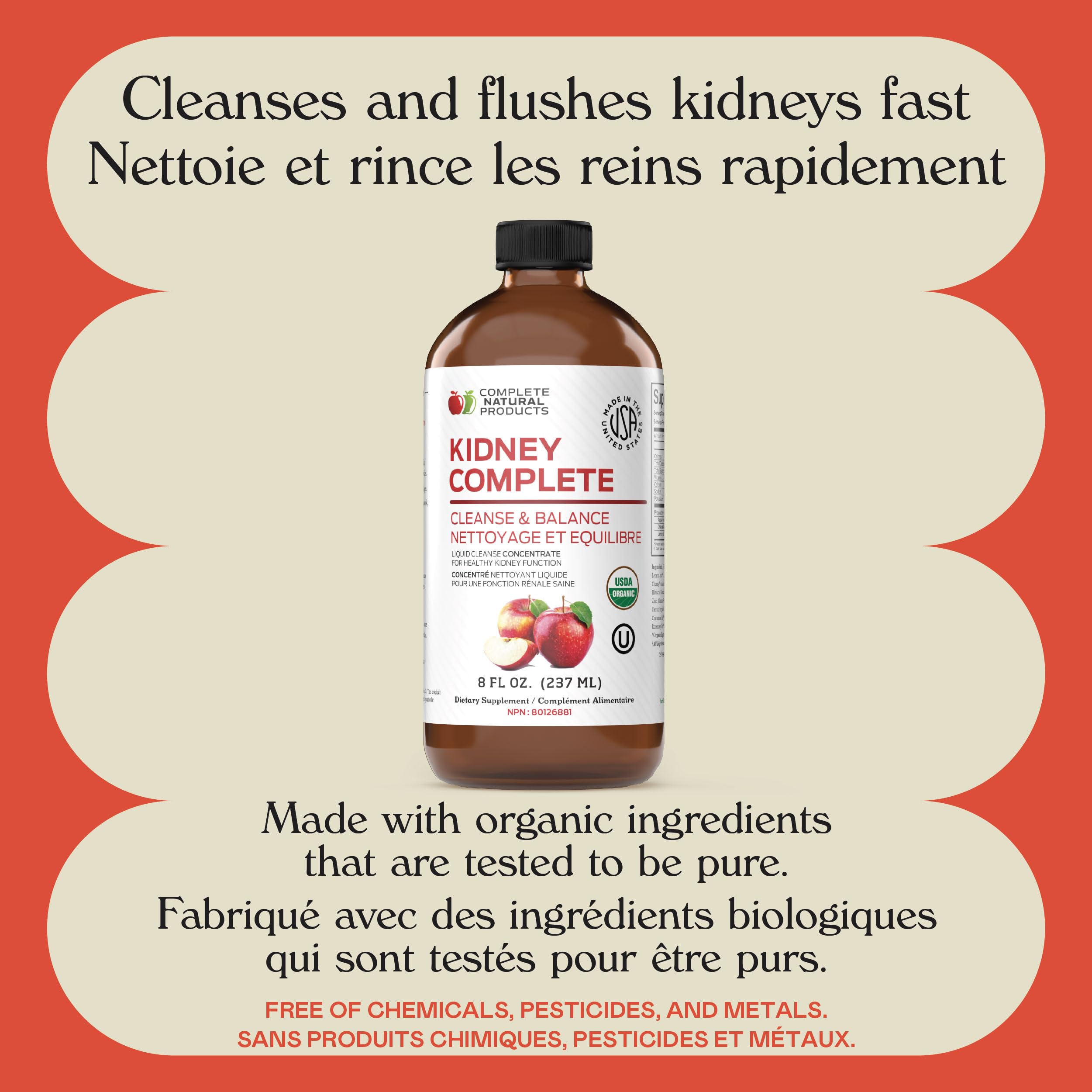 Complete Natural Products Kidney Cleanse Liquid Supplement in a lifestyle setting