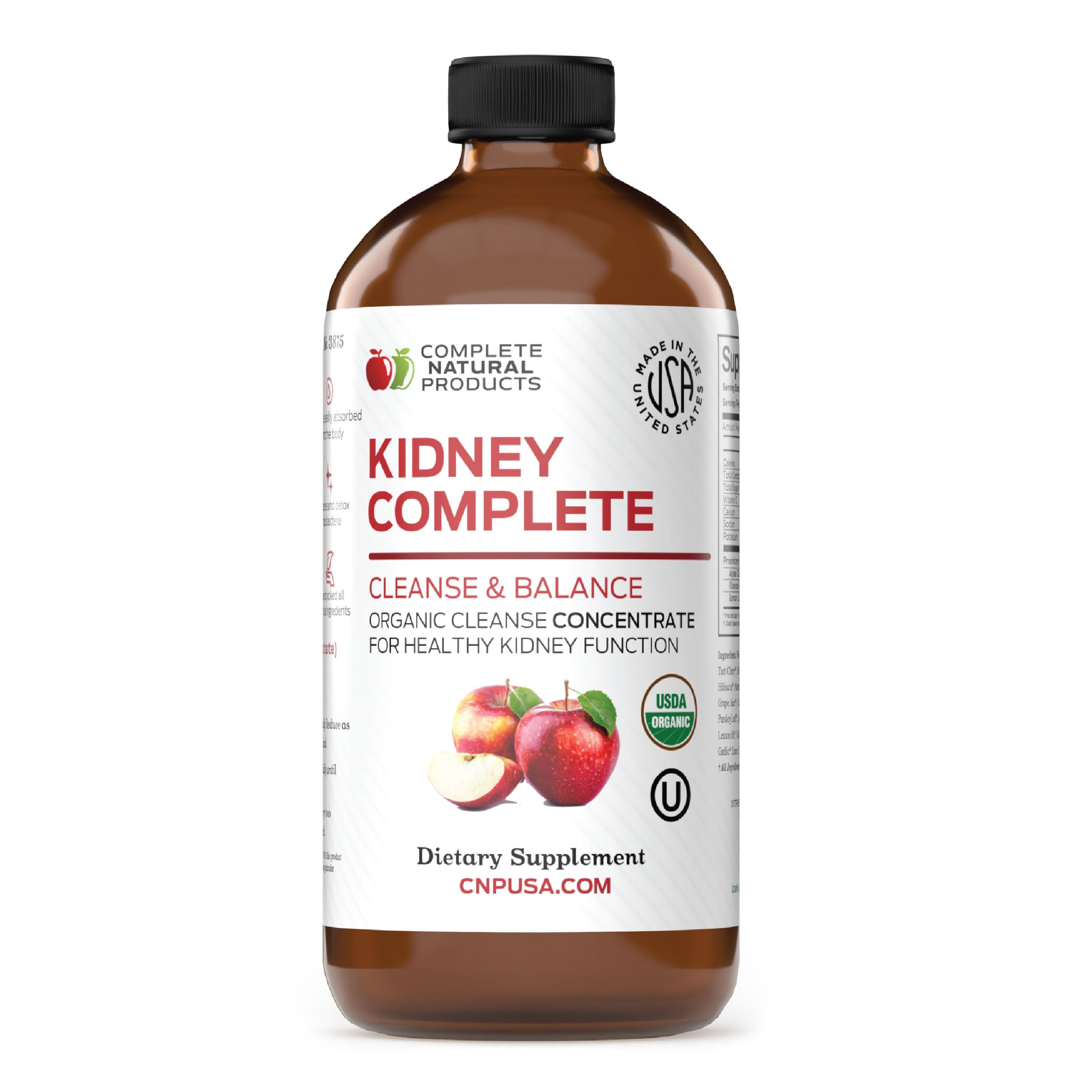 Complete Natural Products Kidney Cleanse Supplement liquid bottle front view