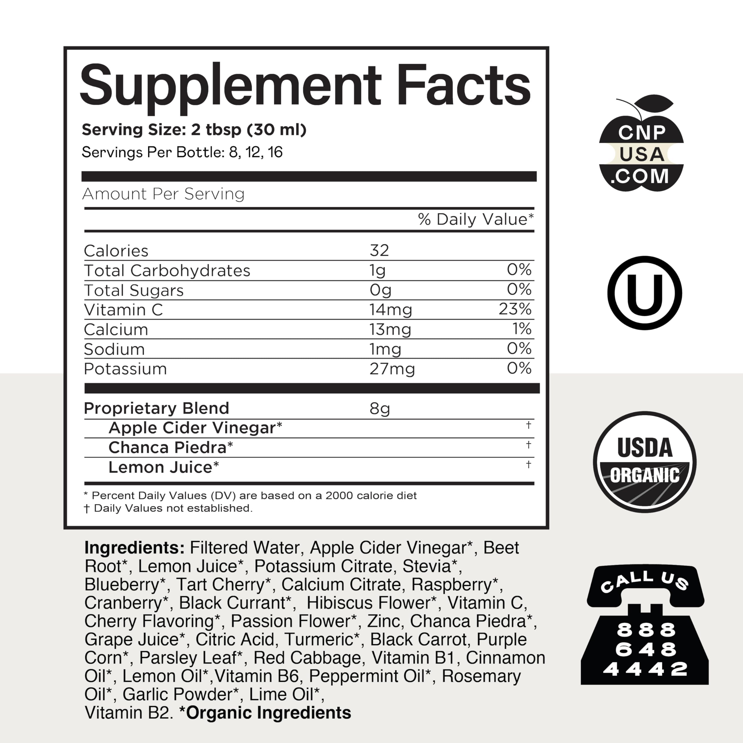 Complete Natural Products Kidney Cleanse Supplement liquid bottle side view