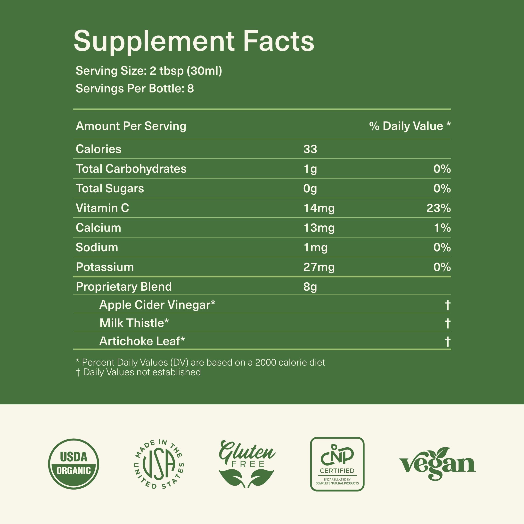 Complete Natural Products Liquid Liver Supplement bottle back view