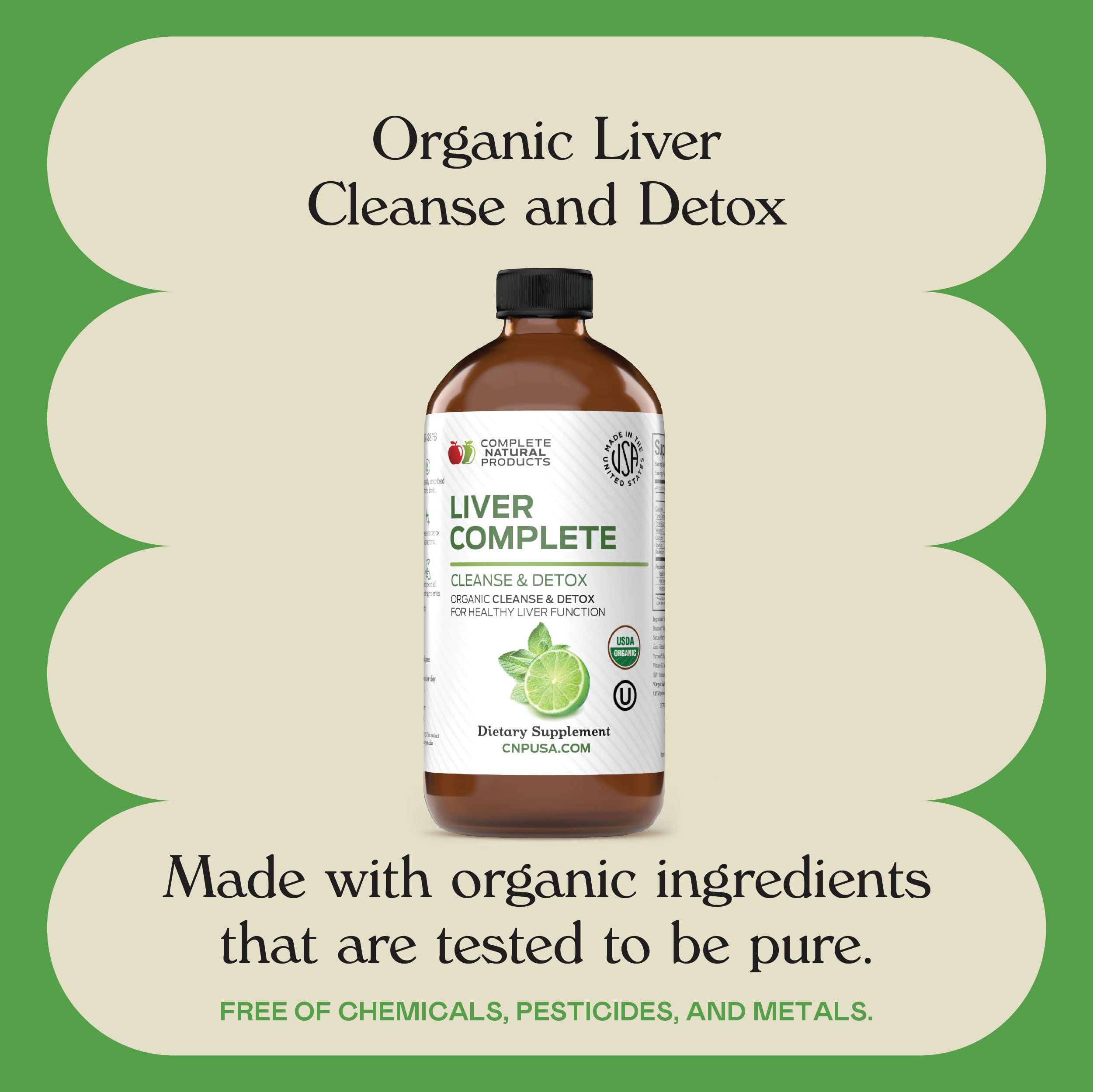 Complete Natural Products Liver Extract Supplement bottle back view