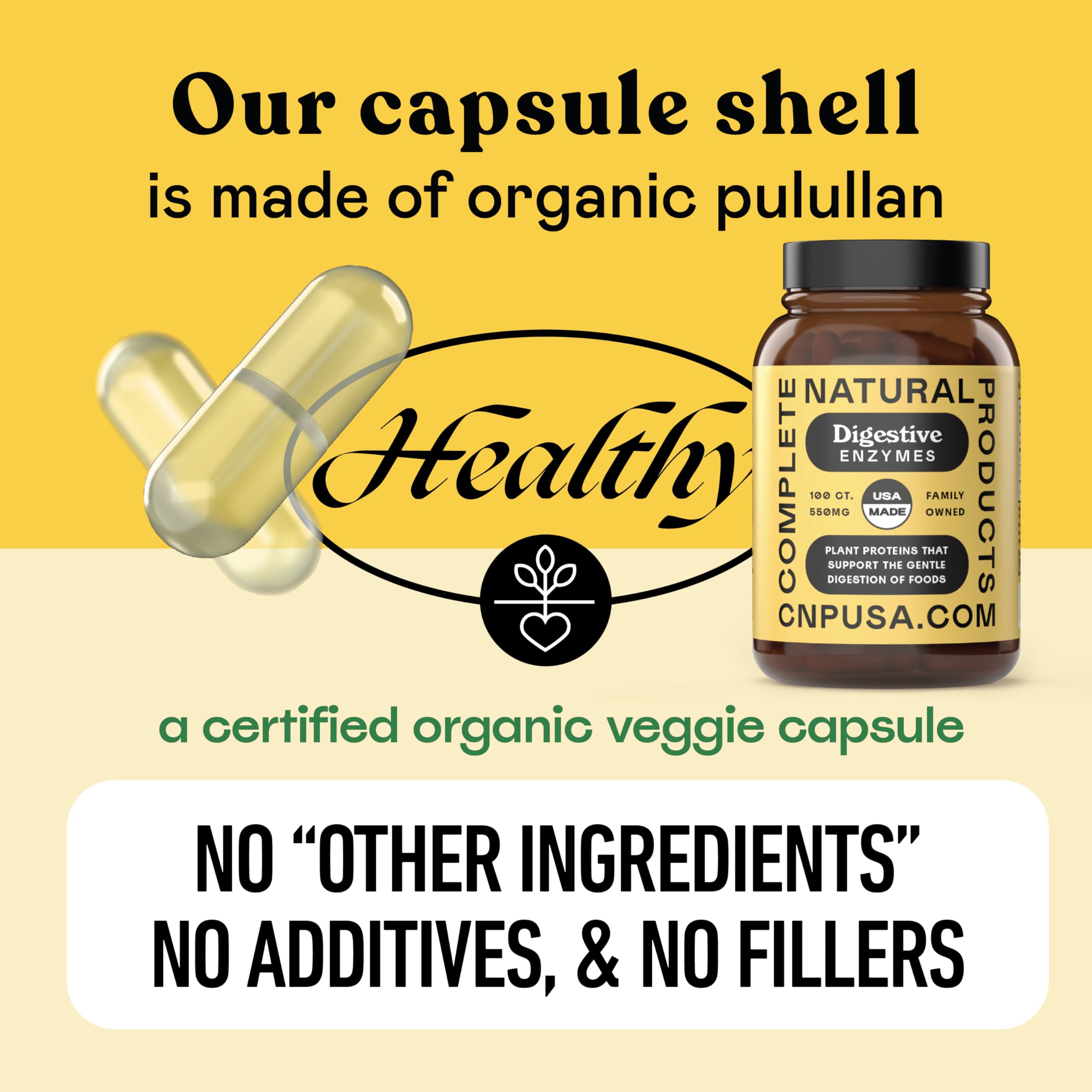 Complete Natural Products Multi-Enzymes bottle with natural background