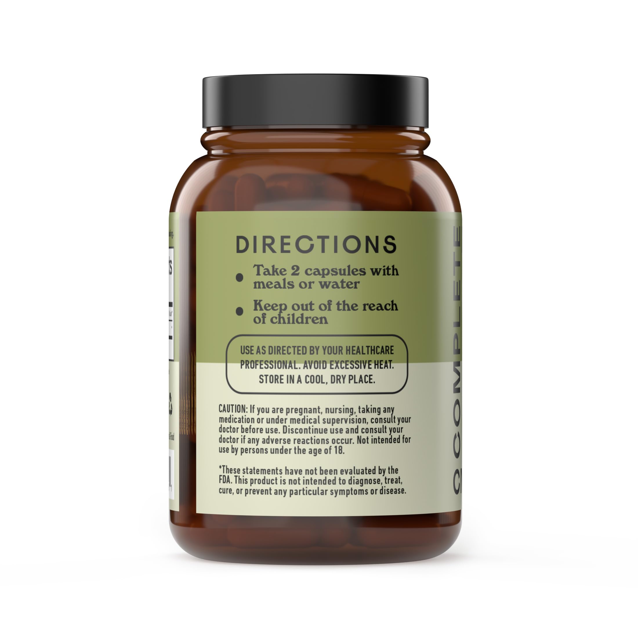 Complete Natural Products Olive Leaf Extract Capsules side view