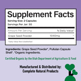 Complete Natural Products Organic Grape Seed Capsules close-up of capsules