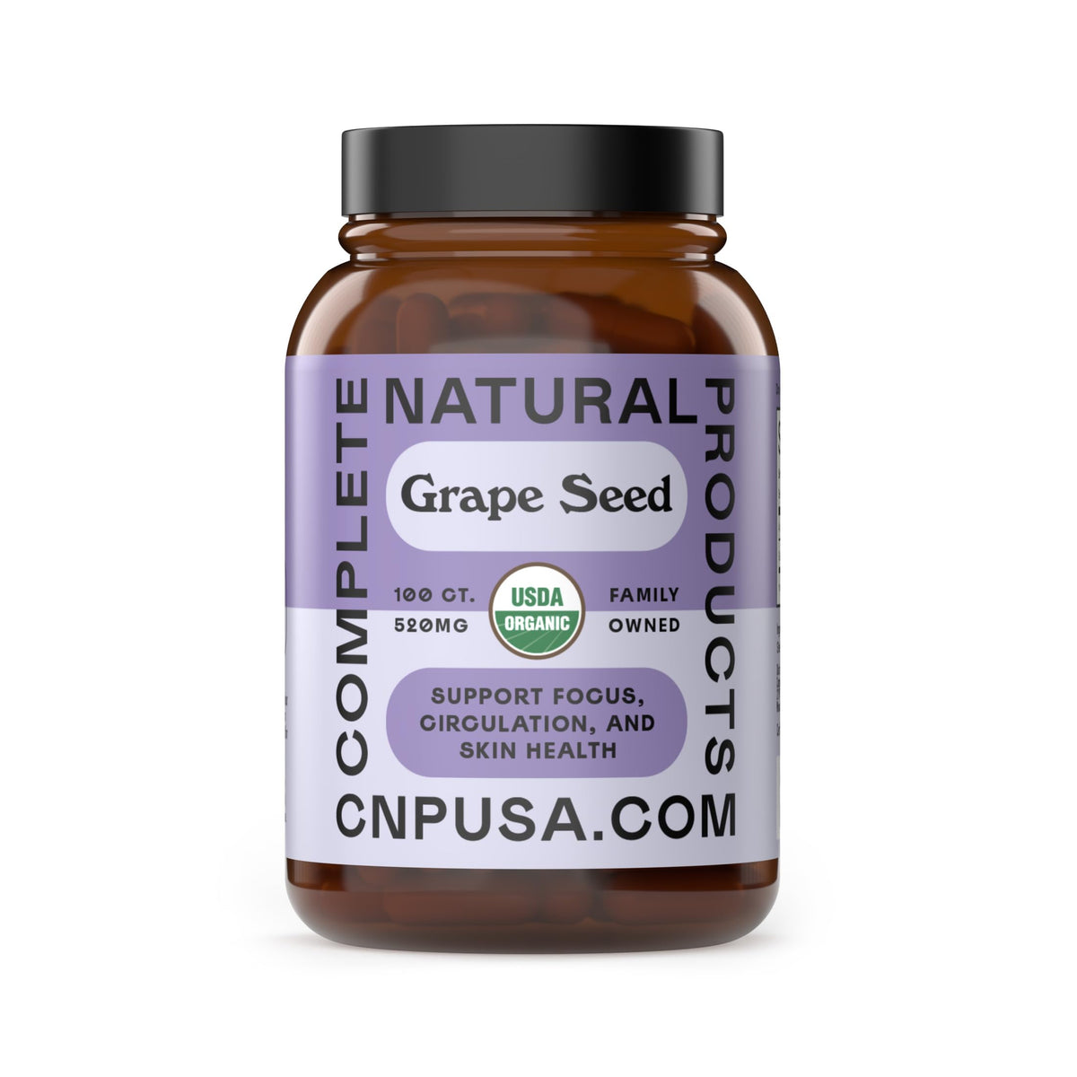 Complete Natural Products Organic Grape Seed Capsules front view