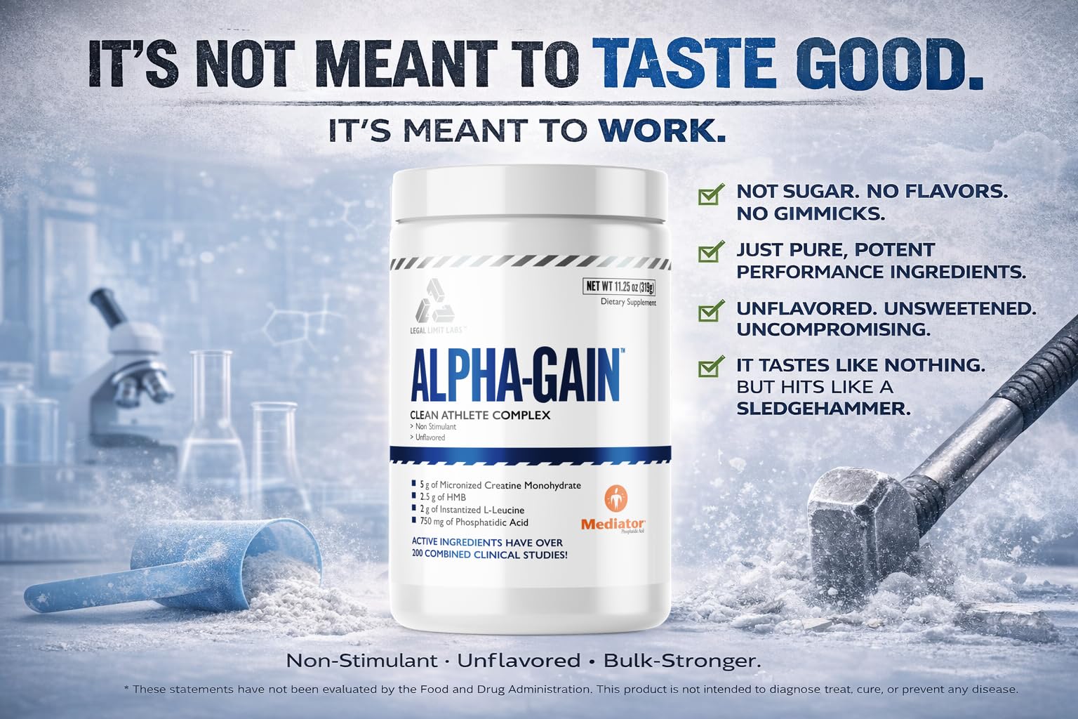 Complete Nutrition Alpha Gain Creatine Powder packaging back view
