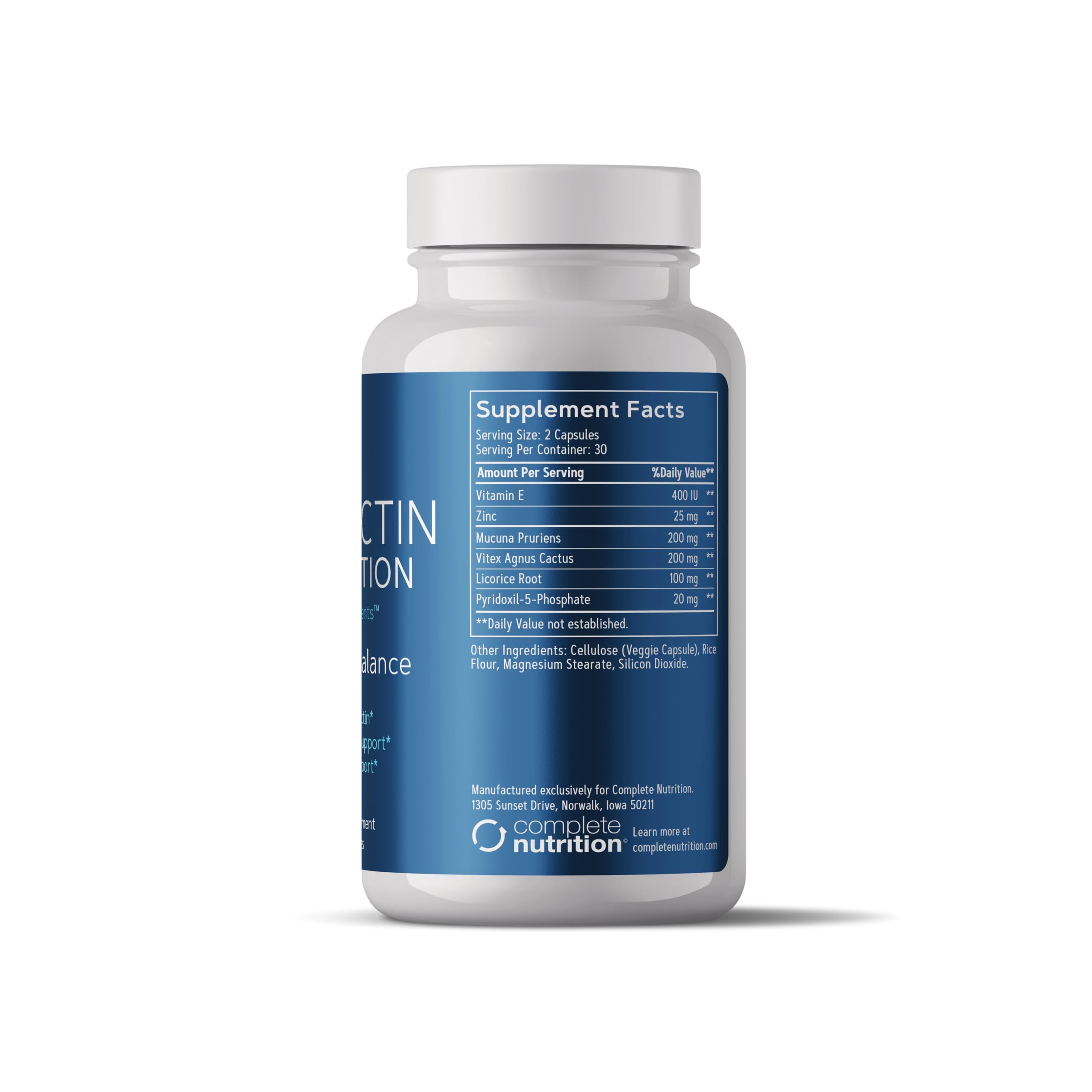 Complete Nutrition Prolactin Inhibitor Capsules side view