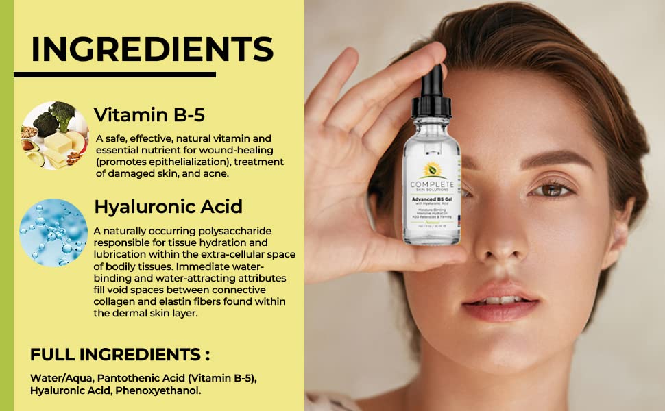 COMPLETE SKIN SOLUTIONS B5 Gel Serum 28g ingredients list