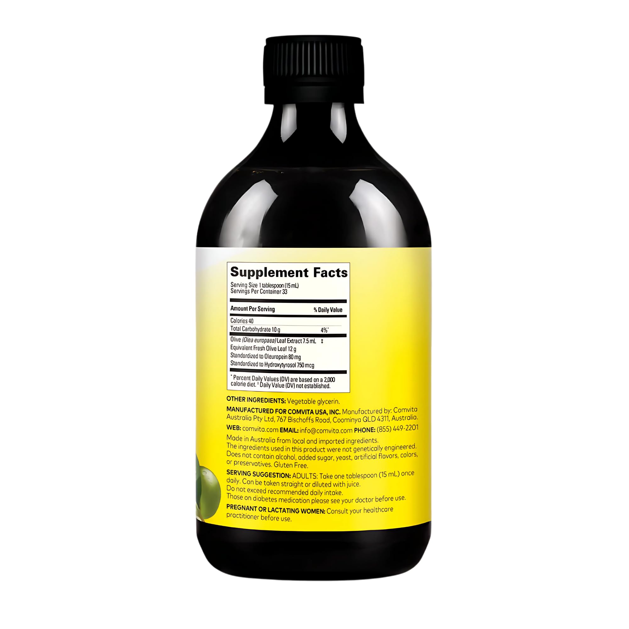 COMVITA Olive Leaf Extract 560g bottle side view