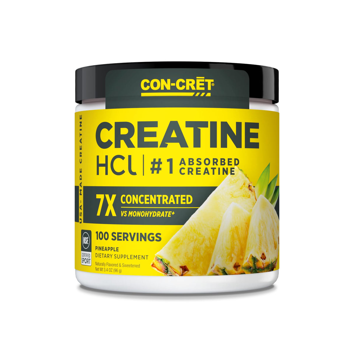 CON-CRET Creatine HCl 141g front view with packaging