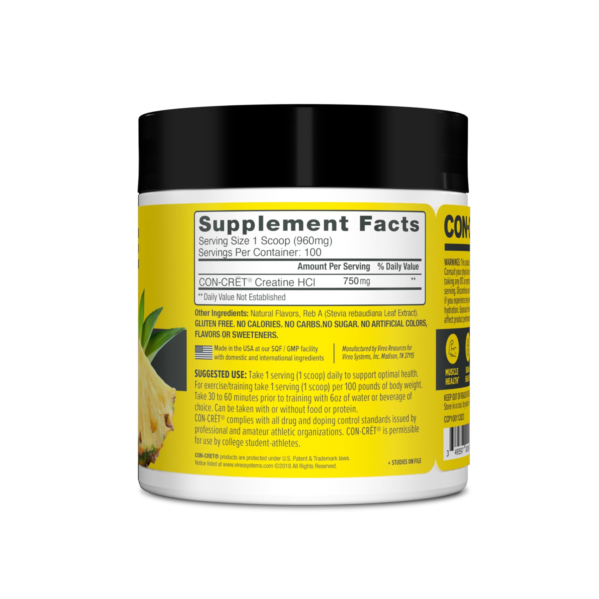 CON-CRET Creatine HCl 141g with measuring scoop