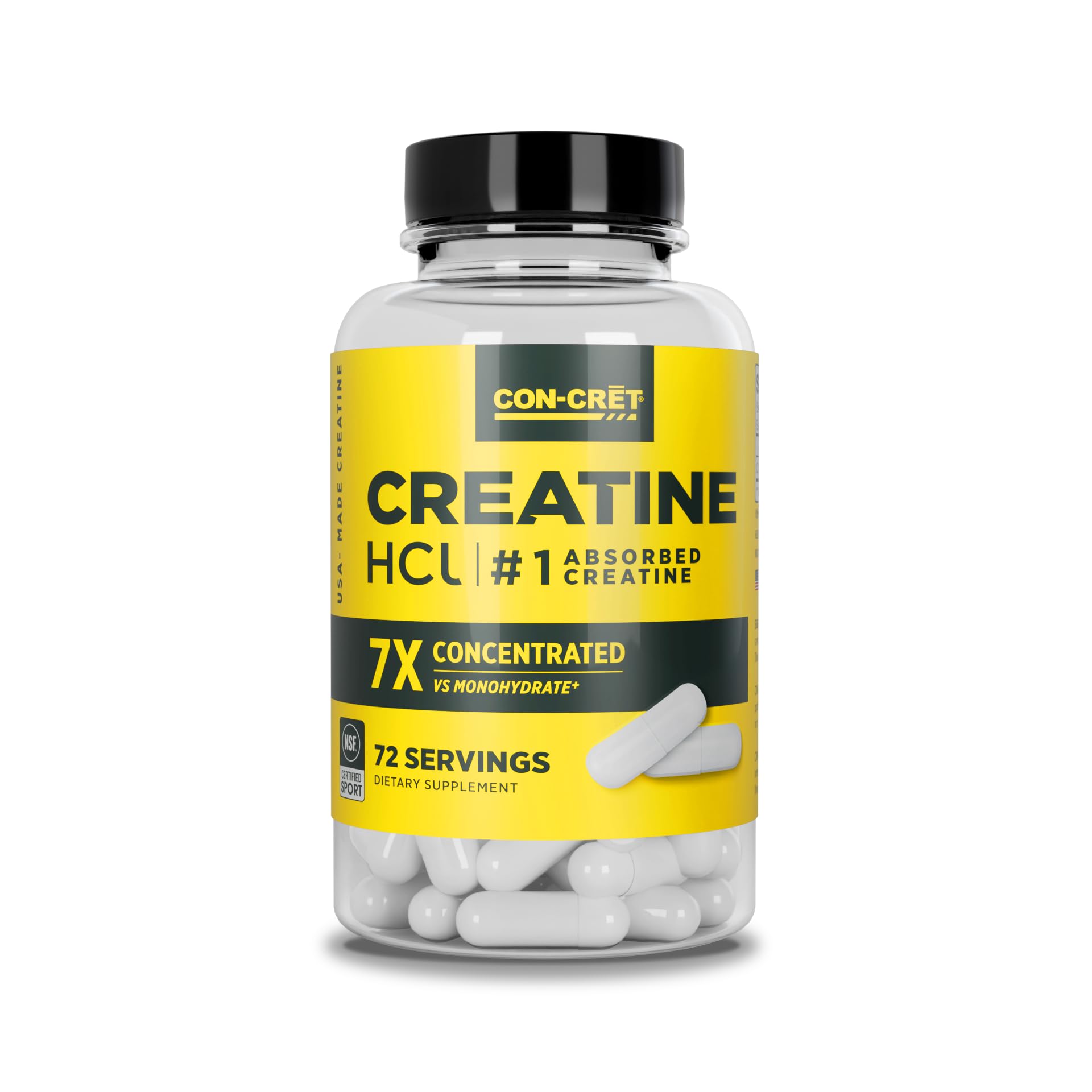 CON-CRET Creatine HCl 72g front view with packaging