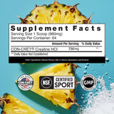 CON-CRET Creatine HCl 85g back view with nutritional information