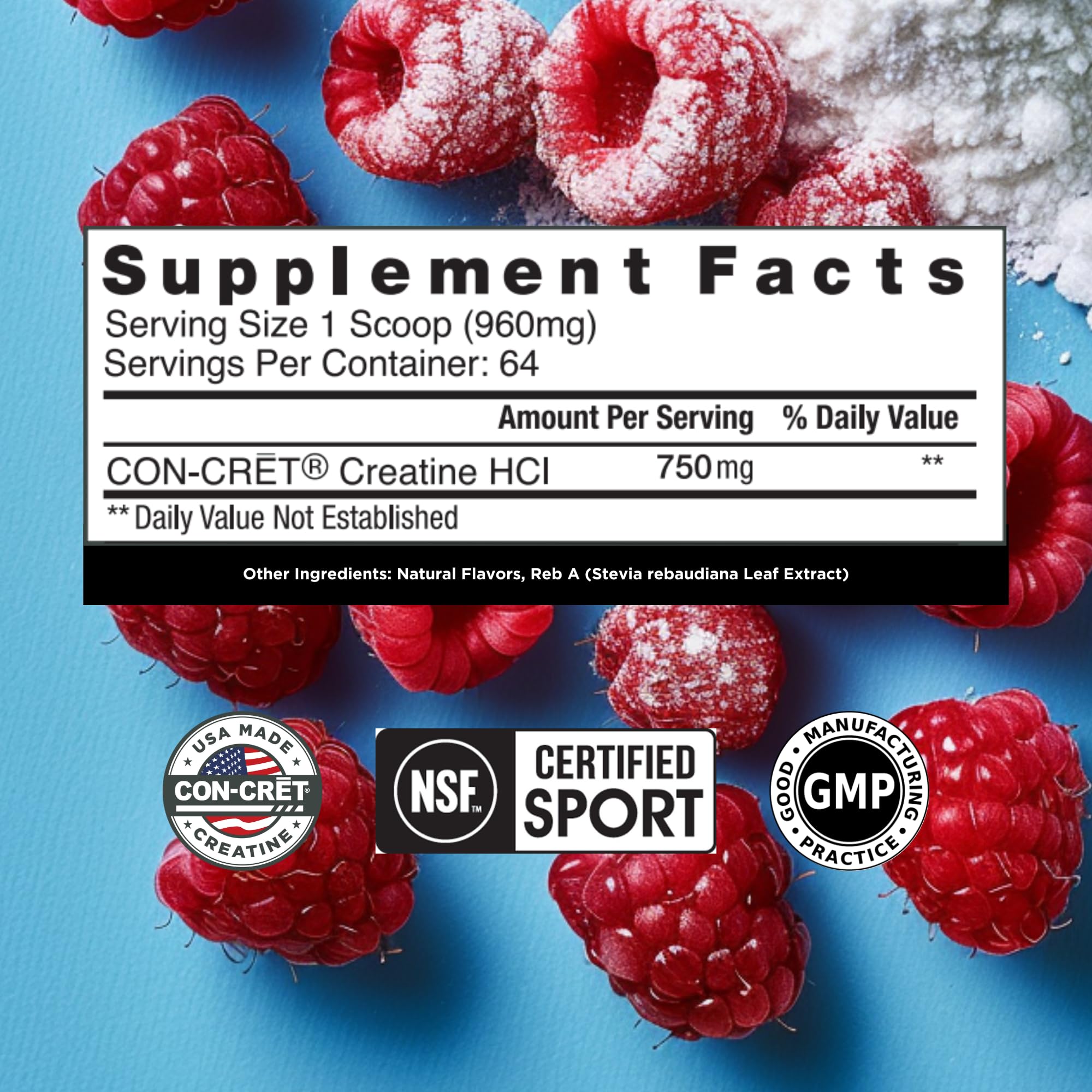 CON-CRET Creatine HCl 85g powder scoop