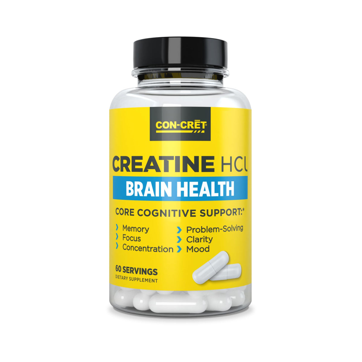CON-CRET Creatine HCl Capsules front view with packaging