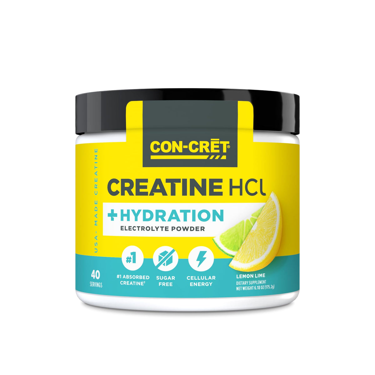 CON-CRET Creatine HCl + Hydration 240g front view packaging