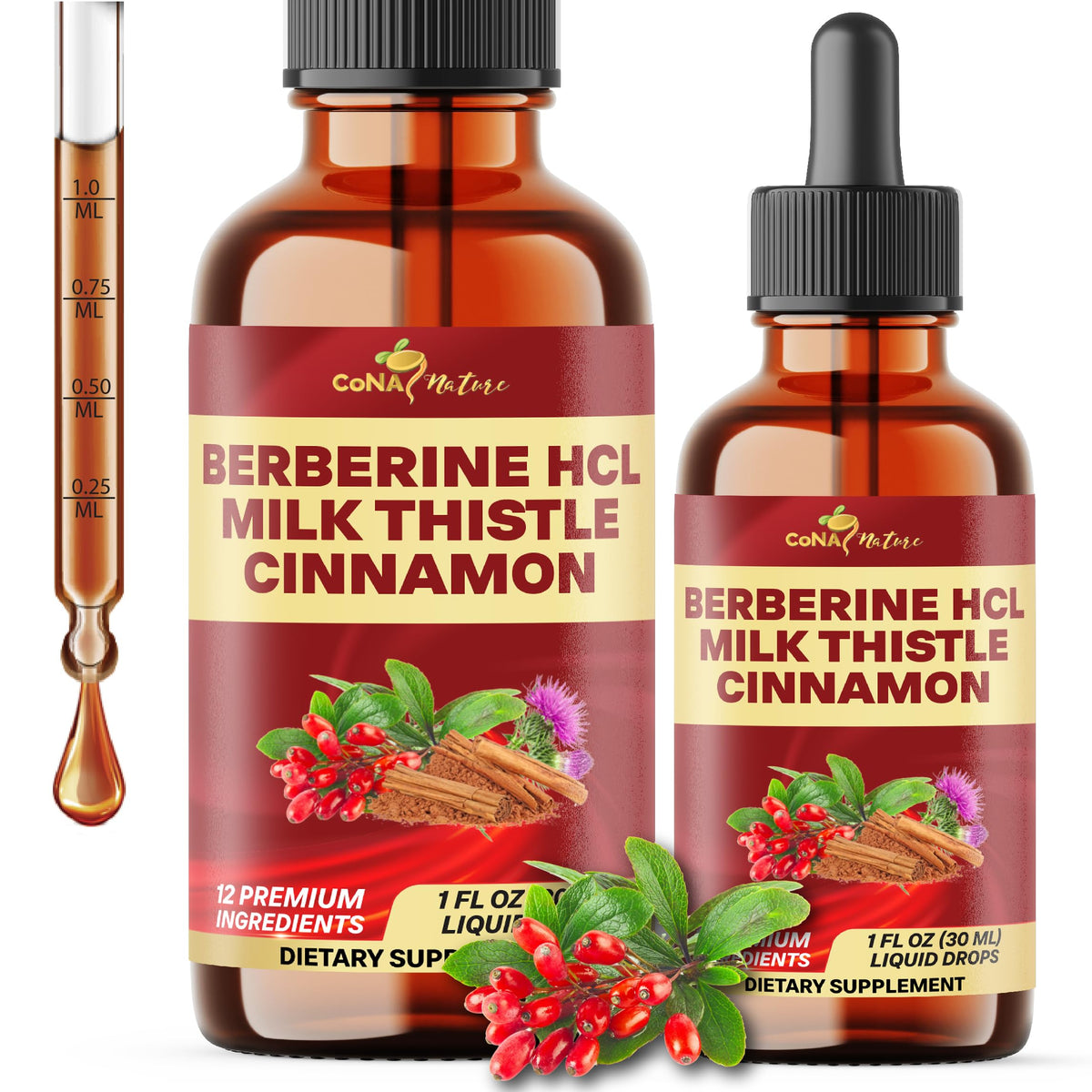 Cona Nature 12in1 Berberine Liquid Drops 65g front view