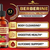 Cona Nature 12in1 Berberine Liquid Drops in a glass with drink