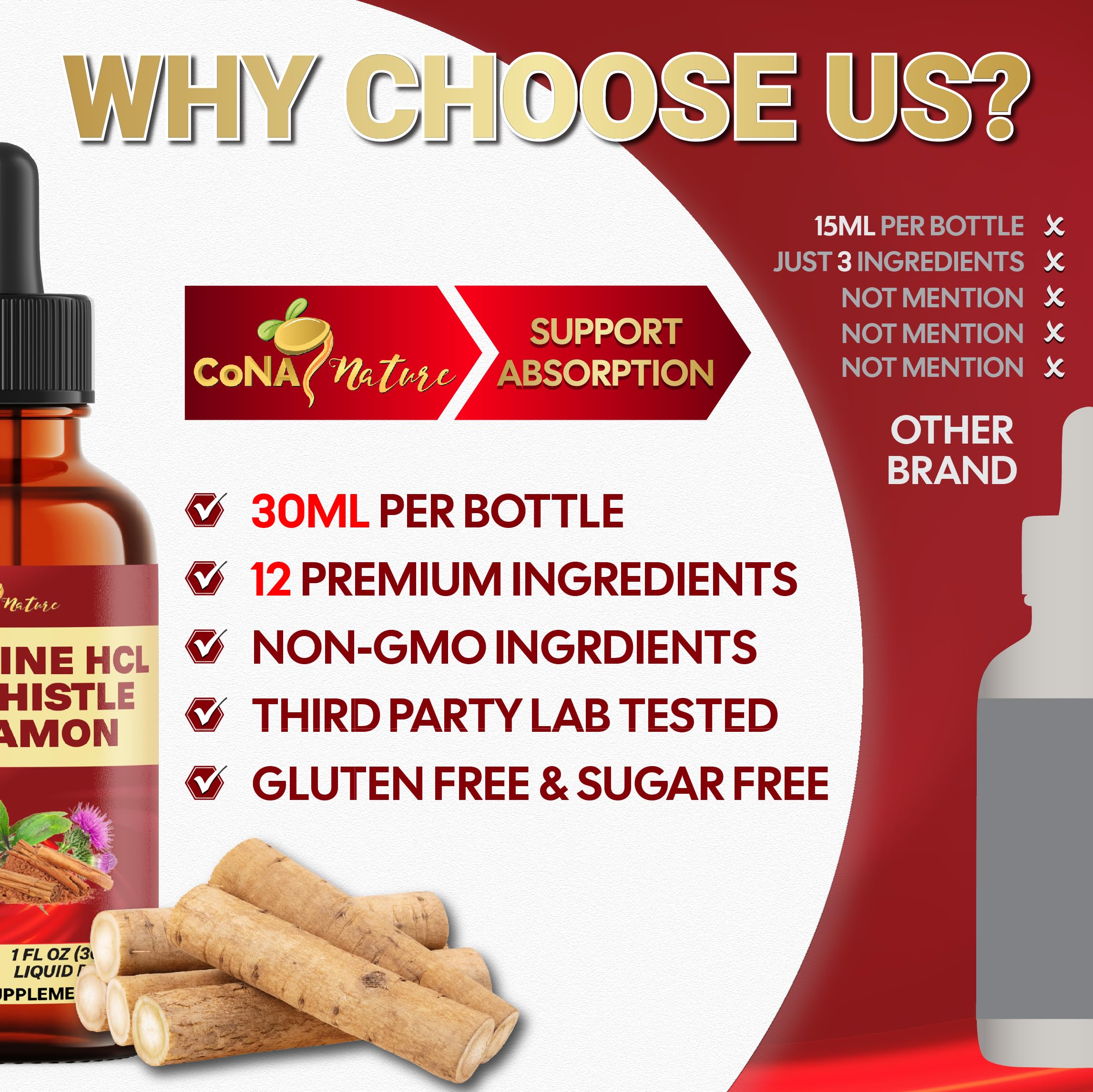 Cona Nature 12in1 Berberine Liquid Drops with measuring dropper