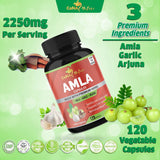 Cona Nature Amla Capsules opened to show vegetarian capsules