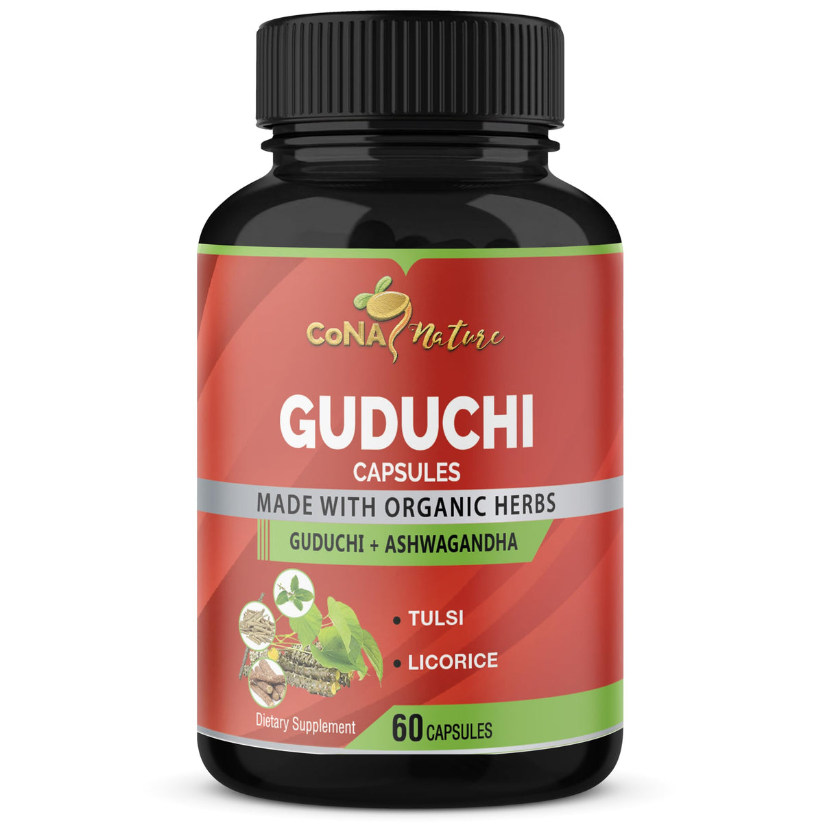 Cona Nature Organic Giloy Guduchi Extract Capsules 60 Count front view