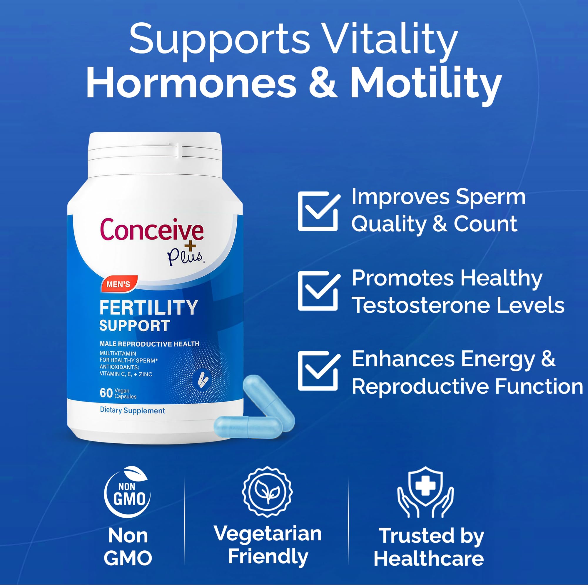 CONCEIVE PLUS Men's Fertility Support Capsules back view