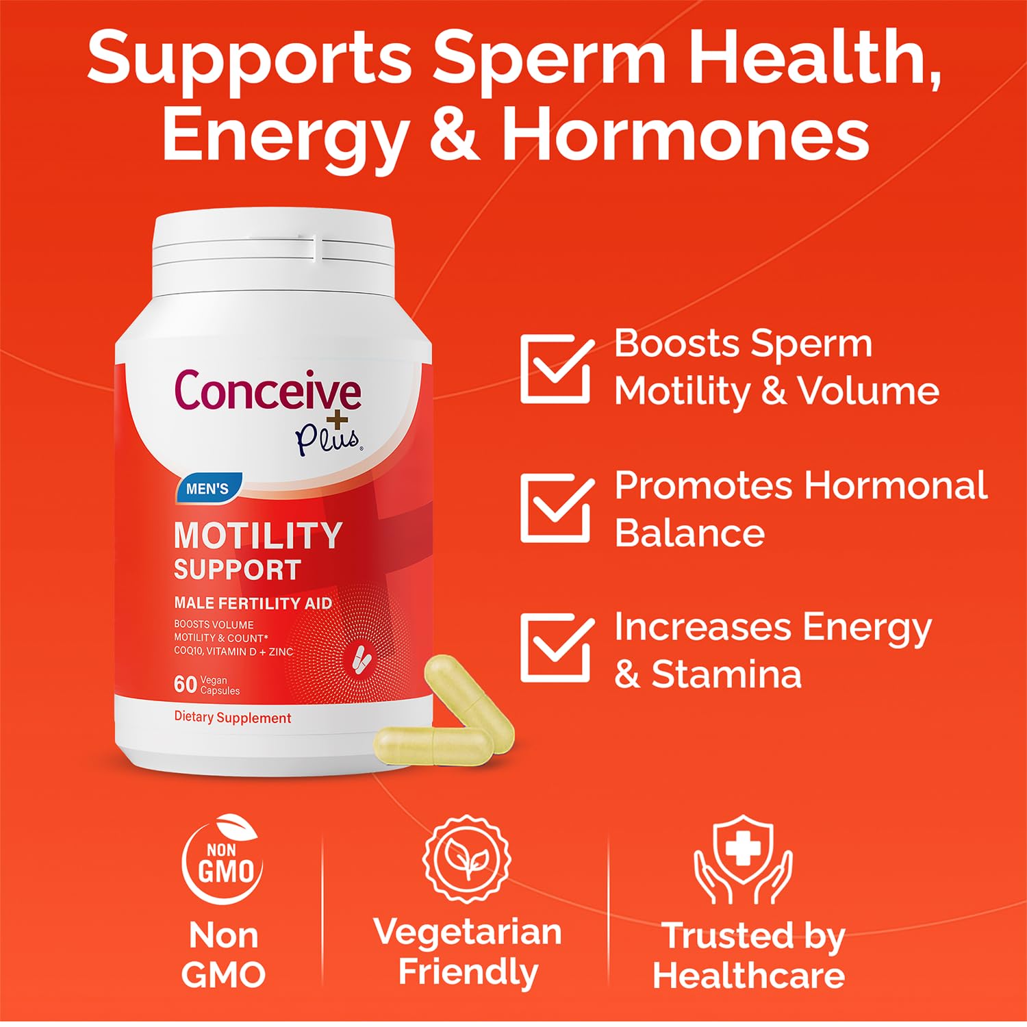 CONCEIVE PLUS Men's Motility Support supplement bottle side view