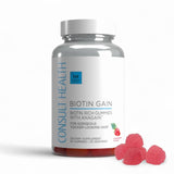 Consult Health Biotin GAIN Gummies back view highlighting ingredients