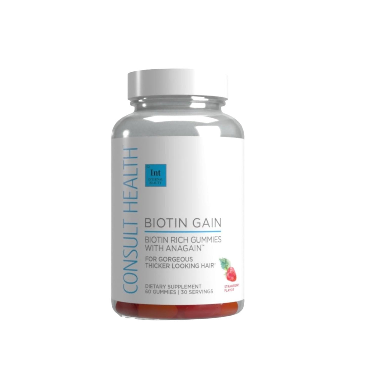 Consult Health Biotin GAIN Gummies front view with packaging