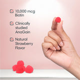 Consult Health Biotin GAIN Gummies with a measuring spoon for serving size