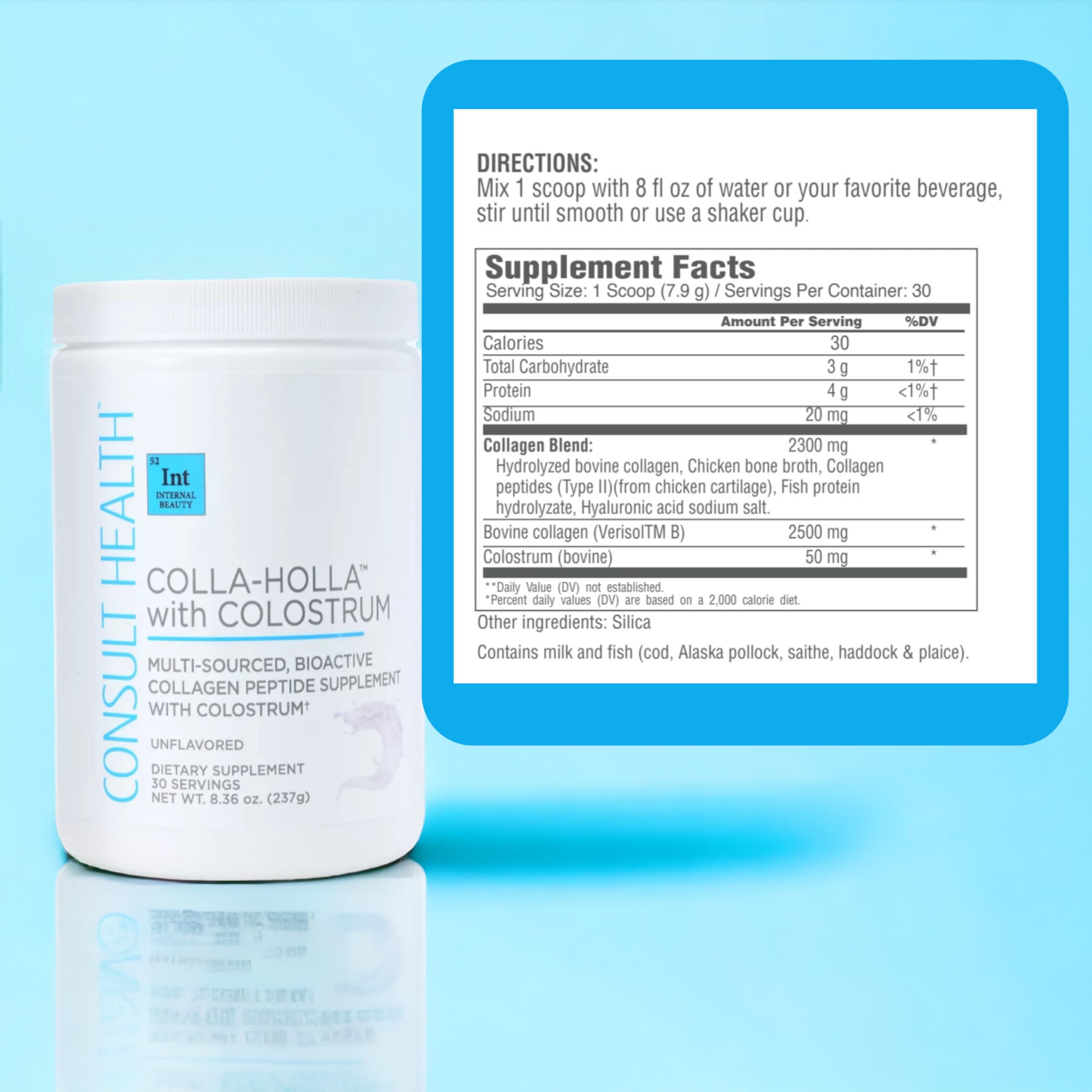 Consult Health Colla Holla Collagen Powder 315g serving size