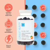 Consult Health Elimi-Fat Gummies with fresh oranges