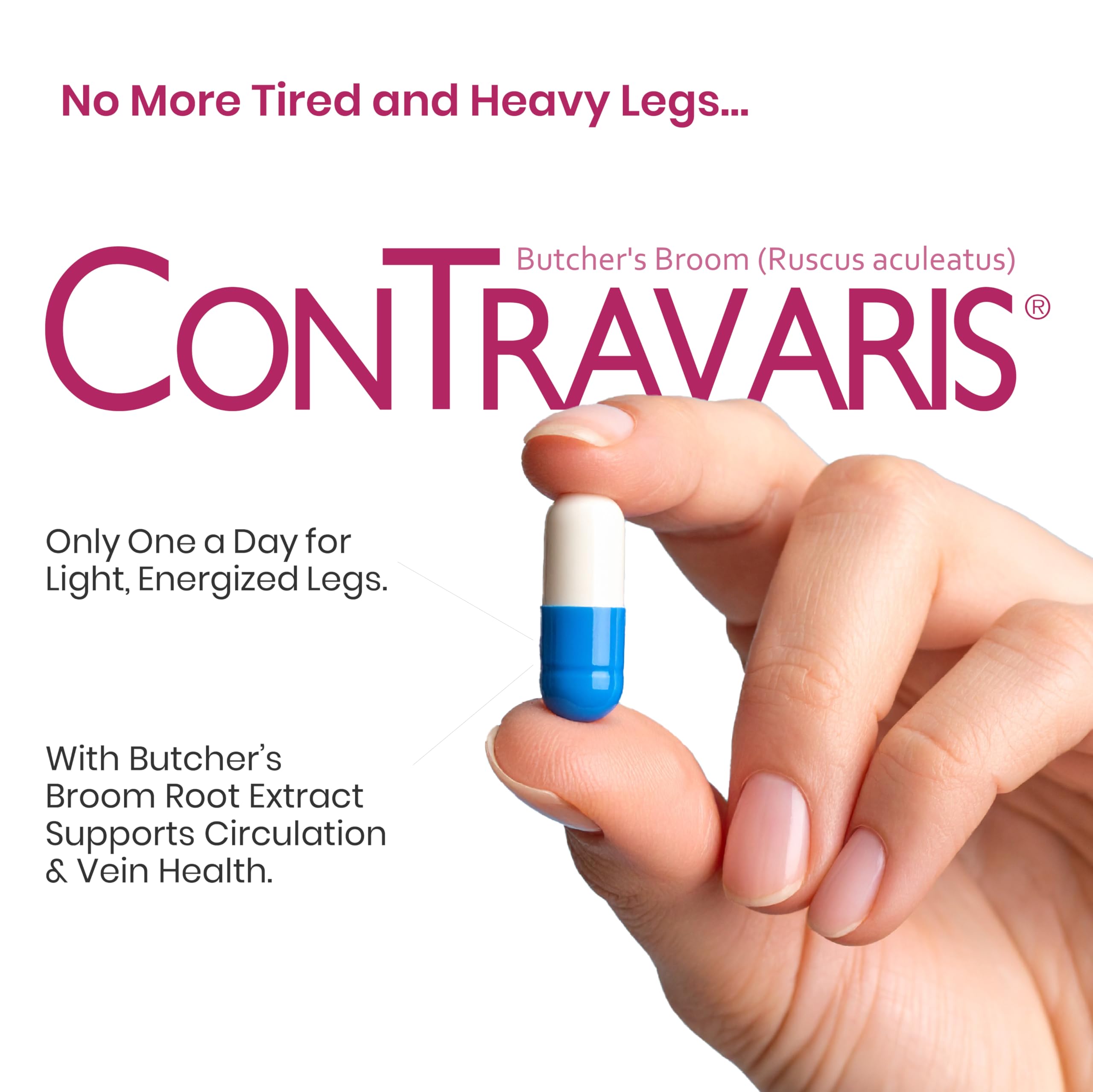 CONTRAVARIS Leg Vein Support Supplement side view with label
