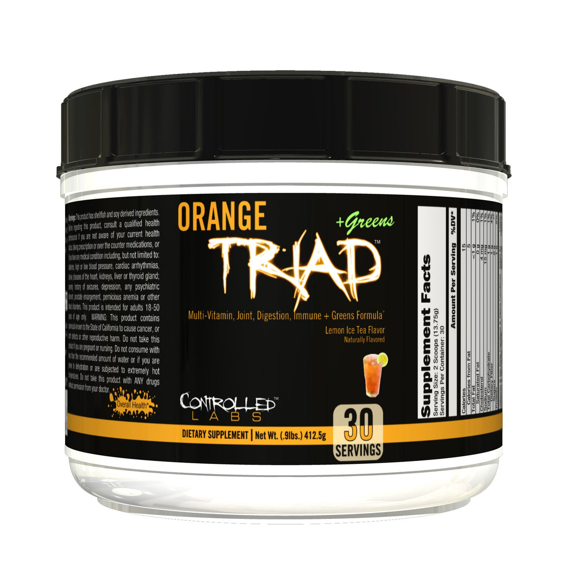 CONTROLLED LABS Orange Triad + Greens Multivitamin front view