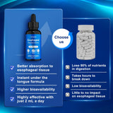 COOLKIN Esophageal Support Supplement back view with nutritional information