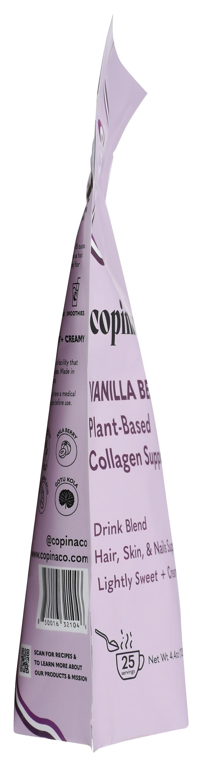 Copina Co. Vegan Collagen Support Creamer 125g Vanilla in a cup
