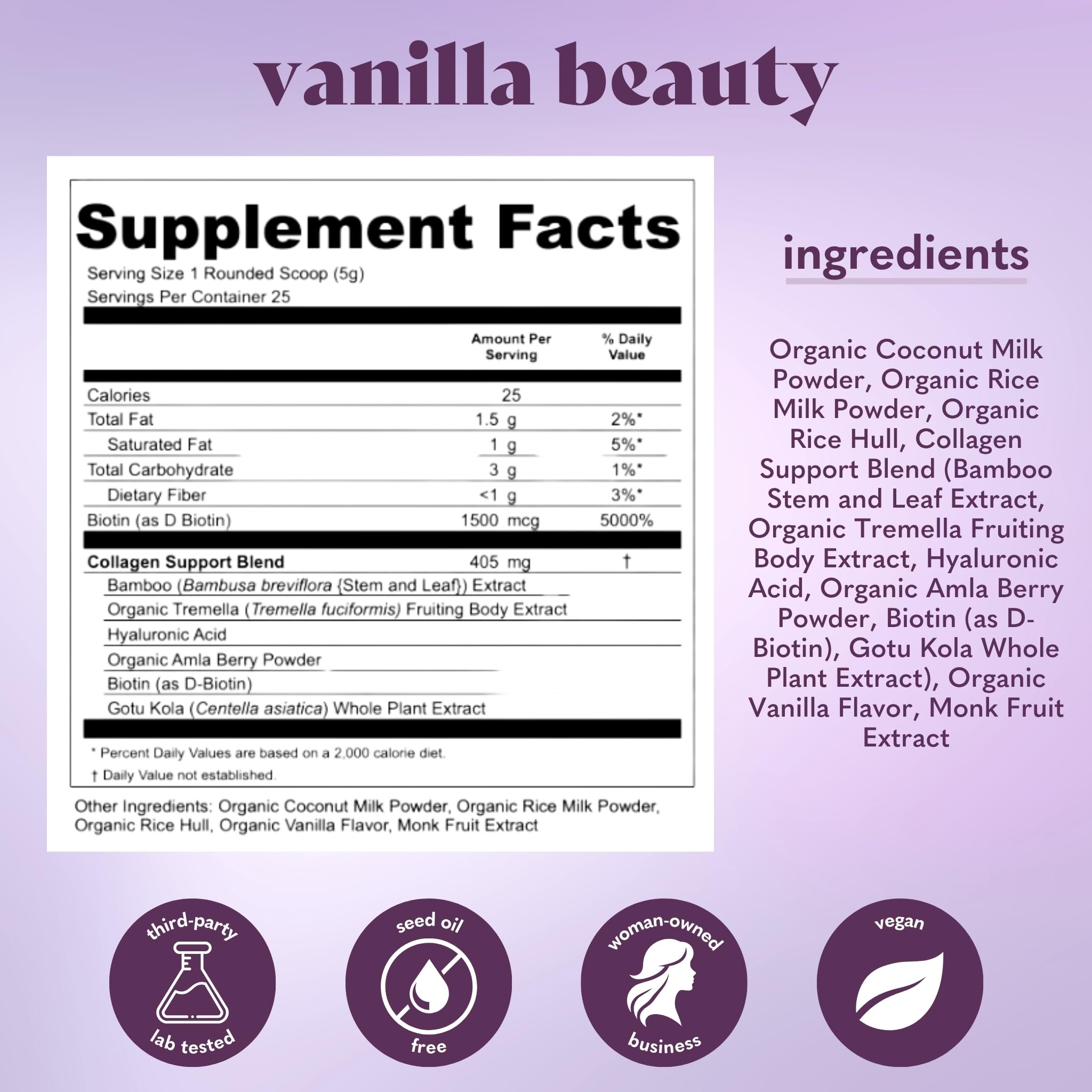 Copina Co. Vegan Collagen Support Creamer 125g Vanilla scoop