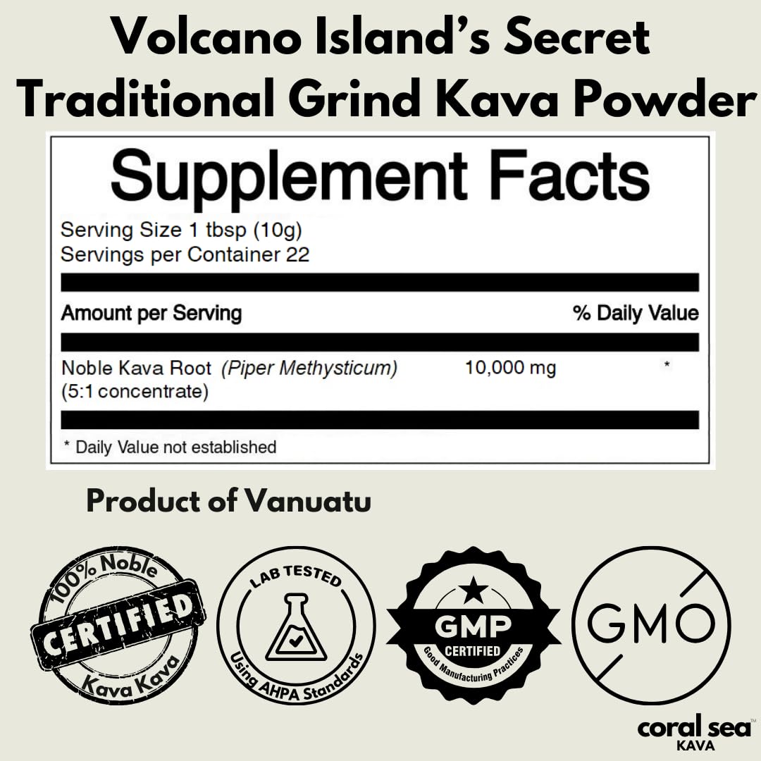 Coral Sea Kava Kava Powder 240g nutritional information