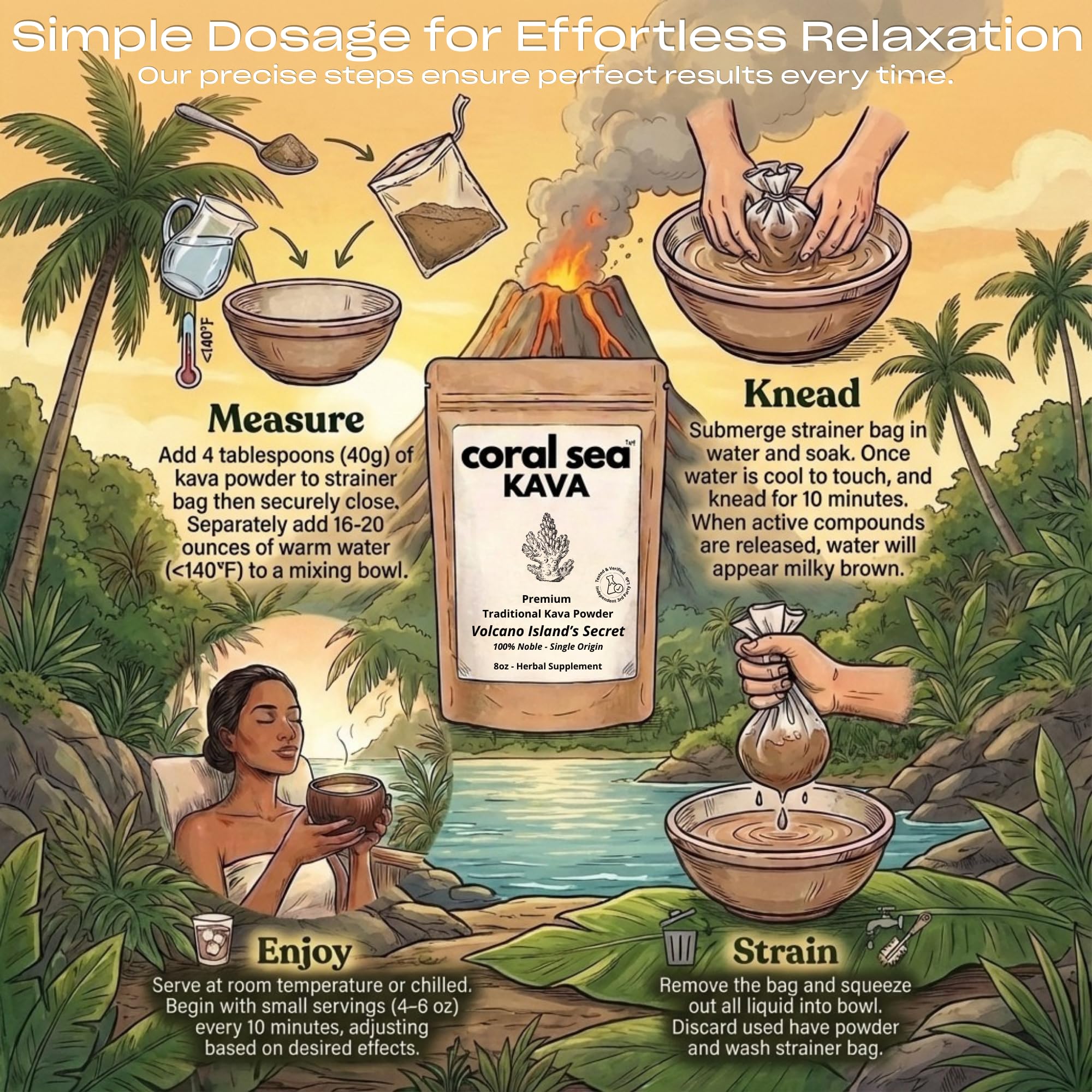 Coral Sea Kava Kava Powder packaging side view