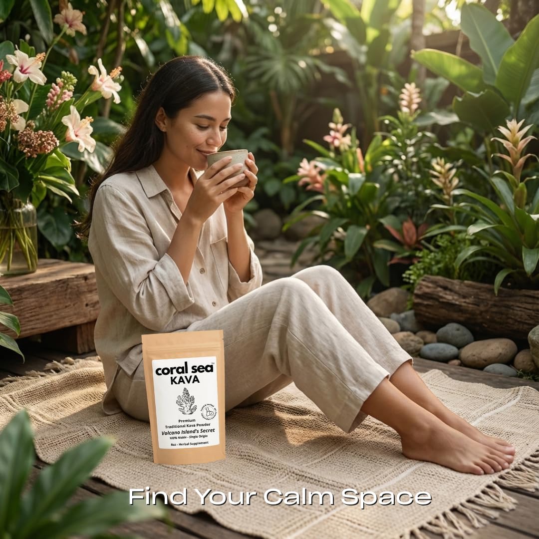 Coral Sea Kava Kava Powder scoop with powder